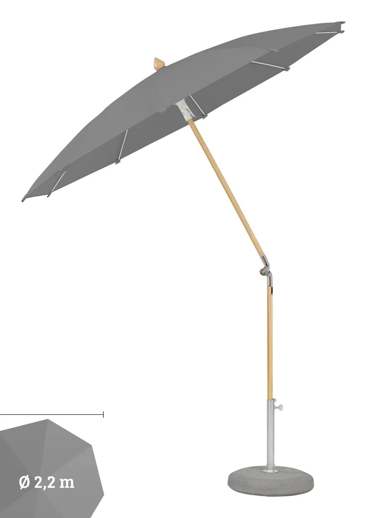 Sonnenschirm GLATZ Stockschirm �ALEXO rund � 220cm smoke� Sonnenschutz